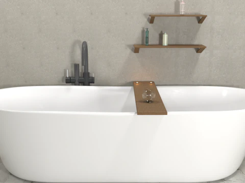 Modern Bathroom Interior Realistic 3D Scene Blender FBX PBR Textures 3D Model