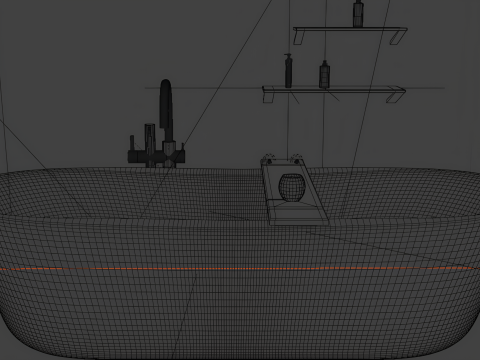 モダンなバスルームのインテリア リアルな 3D シーン ブレンダー FBX PBR テクスチャ 3Dモデル