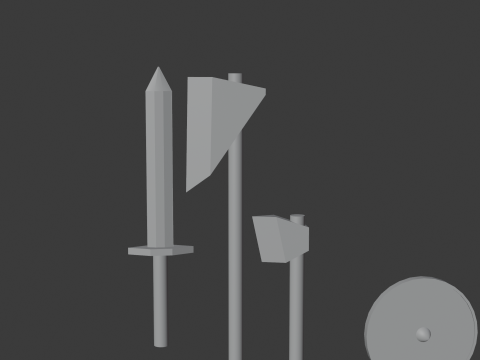 Low-poly medieval weapons 3D Model