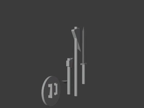 Low-poly medieval weapons 3D Model