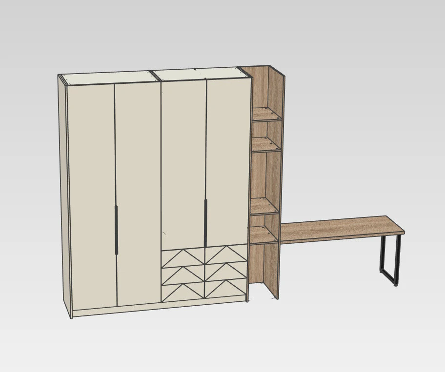 Wardrobe and table for a seamstress 3D Model .c4d .max .obj .3ds .fbx .stl .blend 