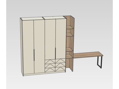 Wardrobe and table for a seamstress Modelo 3D