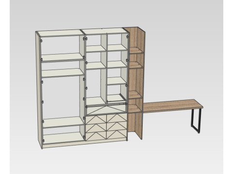 Wardrobe and table for a seamstress Modello 3D