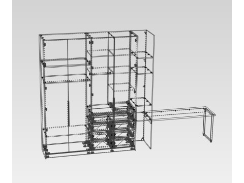 Wardrobe and table for a seamstress Modello 3D