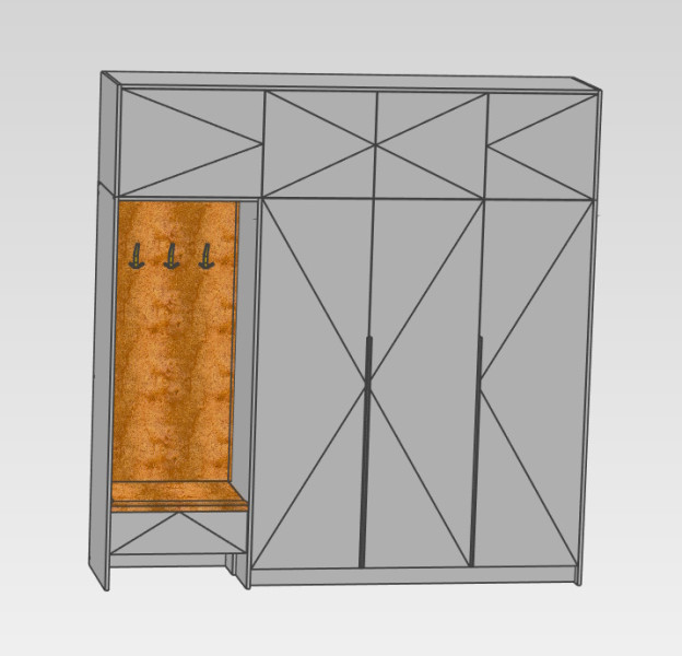 衣柜在前厅 3D 模型 .c4d .max .obj .3ds .fbx .stl .blend