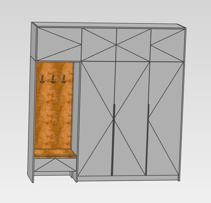 Wardrobe in the vestibule 3D Model .c4d .max .obj .3ds .fbx .stl .blend 