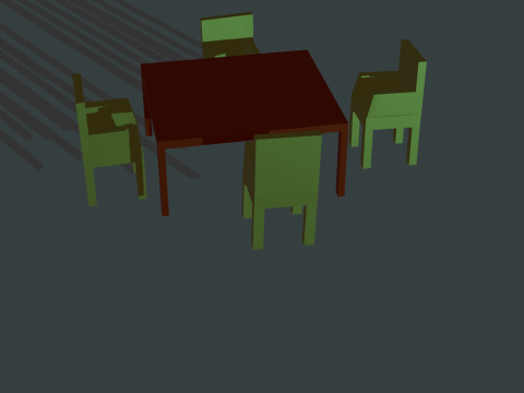 Modern Wooden Dining Table Realistic 3D Модель