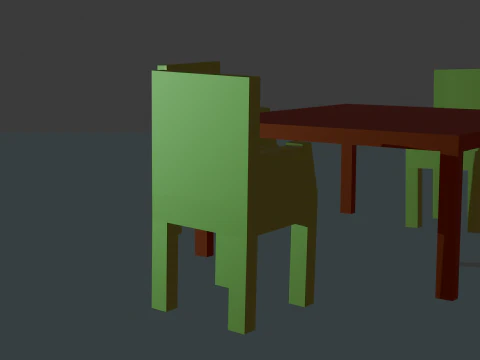 Modern Wooden Dining Table Realistic 3D Model