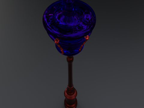 Vintage Street Lamp Post Red Blue Stylized Render 3D Model