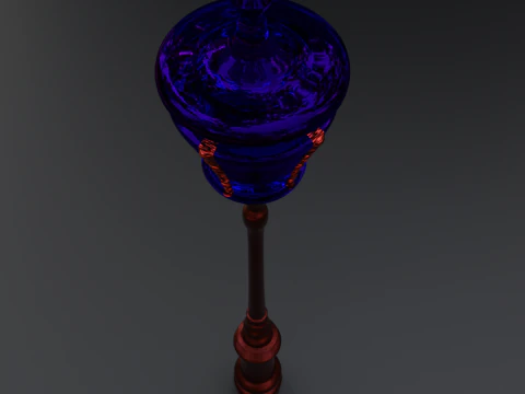 Vintage latarni ulicznych czerwony niebieski stylizowane renderowania Model 3D