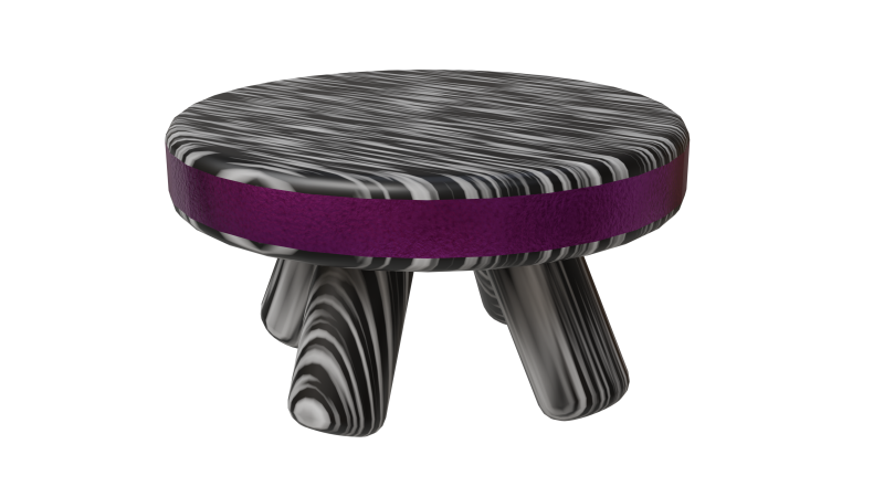 сучасного смугастого табурета з фіолетовими деталями 3D Модель .c4d .max .obj .3ds .fbx .stl .blend