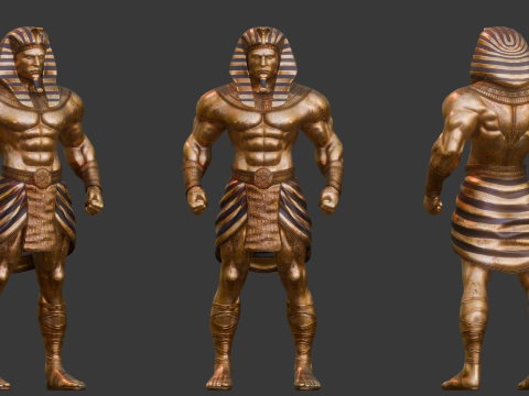 Gold Golem Guard 3D Model