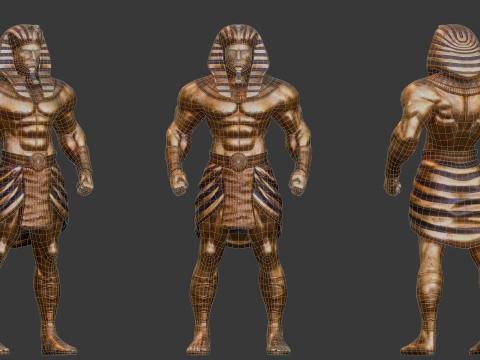 Gold Golem Guard 3D Model