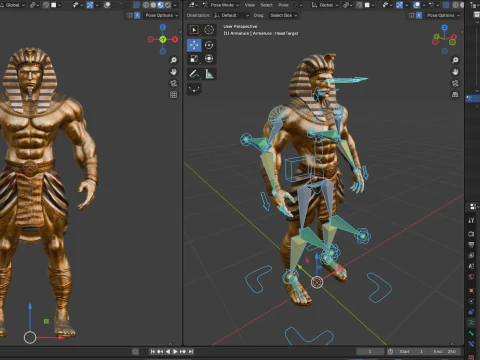 Gold Golem Guard 3D Model