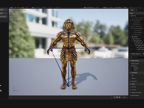 Gold Golem Guard 3D Model