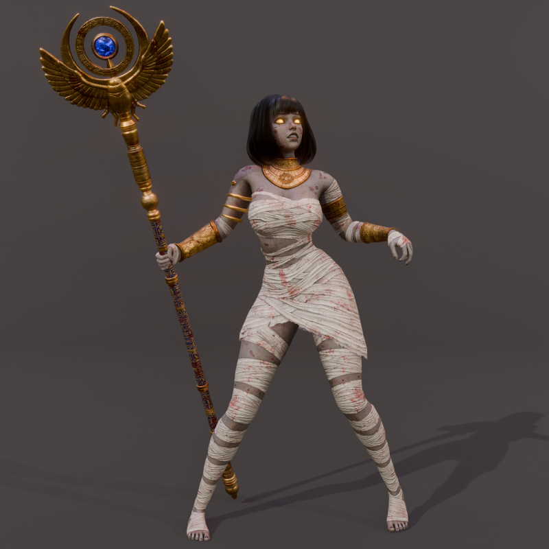 Priest Mummy 3D Model .c4d .max .obj .3ds .fbx .stl .blend 