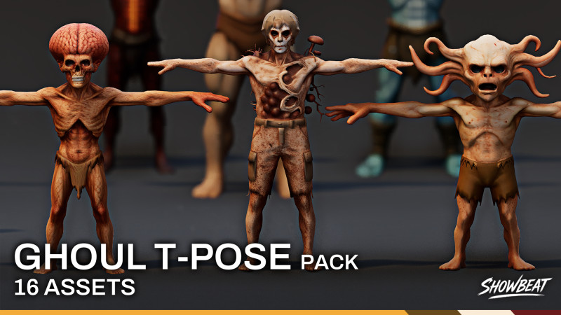 Paquete completo Ghoul T-Pose T Modelo 3D .c4d .max .obj .3ds .fbx .stl .blend