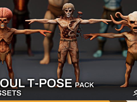 Pack complet Ghoul T-Pose T Modèle 3D