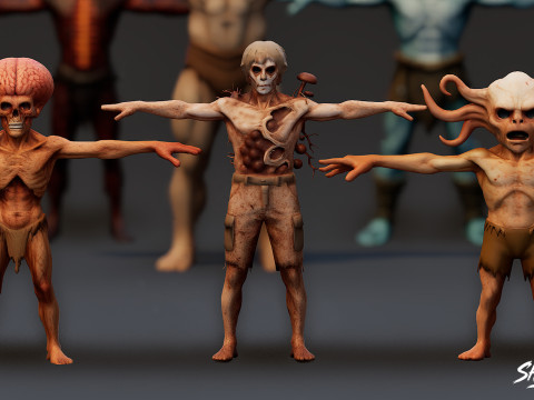 Paquete completo Ghoul T-Pose T Modelo 3D