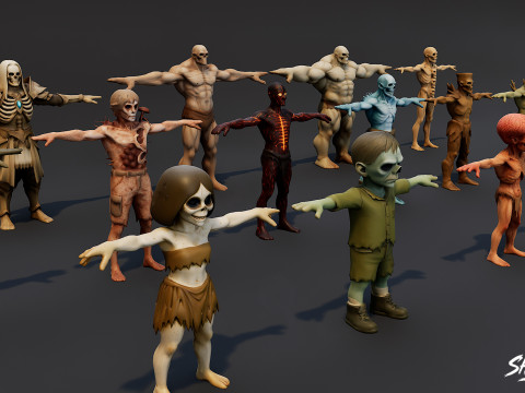 Paquete completo Ghoul T-Pose T Modelo 3D