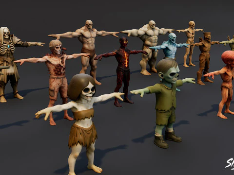 Complete Ghoul T-Pose Pack T 3D Model