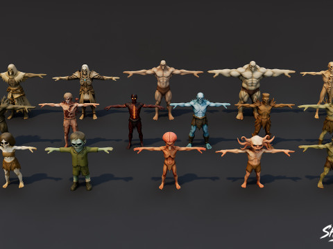 Paquete completo Ghoul T-Pose T Modelo 3D
