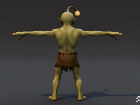 Angler Ghoul T-Pose 3D Model