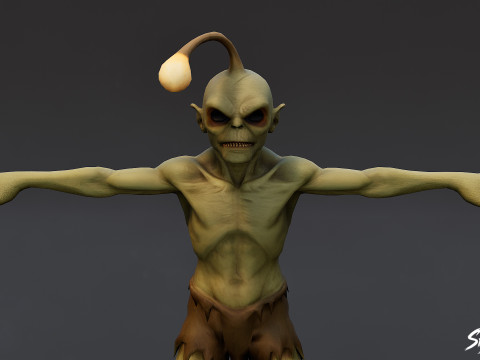 Visser Ghoul T-pose 3D Model