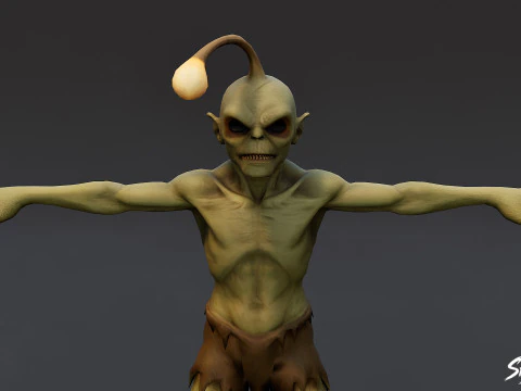 Angler Ghoul T-Pose 3D Model