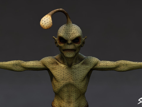 Visser Ghoul T-pose 3D Model