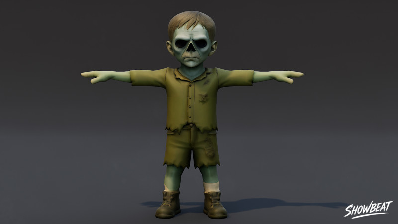 Pose en T pour garçon goule Modèle 3D .c4d .max .obj .3ds .fbx .stl .blend