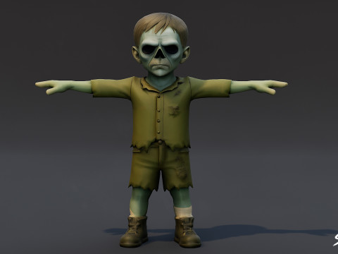 Pose en T pour garçon goule Modèle 3D