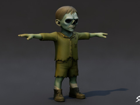 Pose en T pour garçon goule Modèle 3D