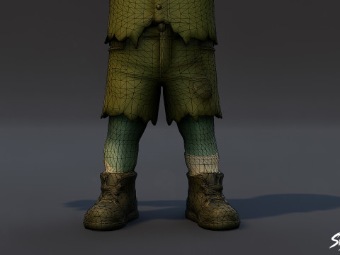 Pose en T pour garçon goule Modèle 3D