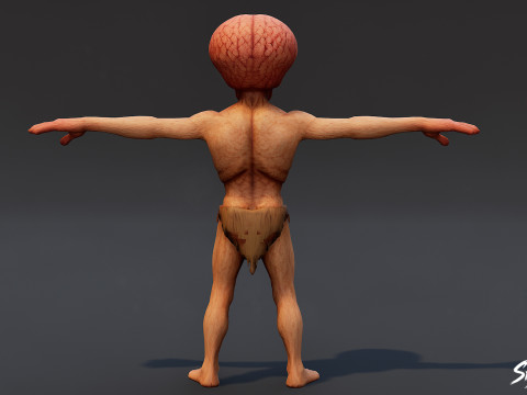 Pose en T del cerebro necrófago Modelo 3D