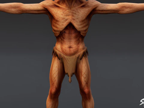 Brain Ghoul T-Pose 3D Model