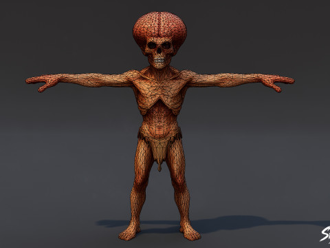 Pose en T del cerebro necrófago Modelo 3D