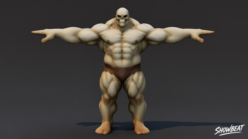 Pose en T del ghoul colosal Modelo 3D .c4d .max .obj .3ds .fbx .stl .blend