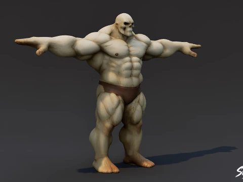 Colossal Ghoul T-Pose 3D Model