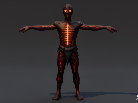 Posture en T de la goule de feu Modèle 3D