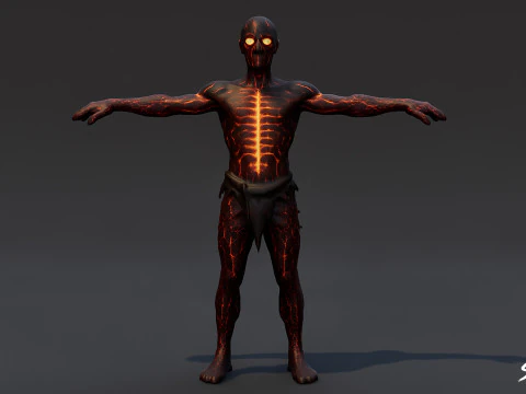 Postura T do Carni&ccedil;al de Fogo Modelo 3D