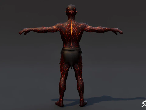 Fire Ghoul T-Pose 3D Model