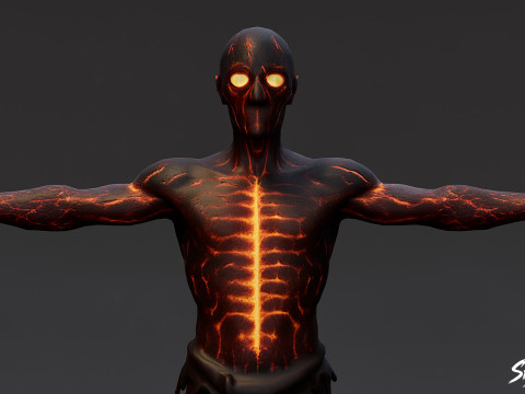 불 구울 T-포즈 3D 모델