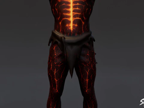 Fire Ghoul T-Pose 3D Model