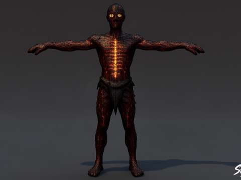 불 구울 T-포즈 3D 모델