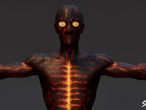 불 구울 T-포즈 3D 모델