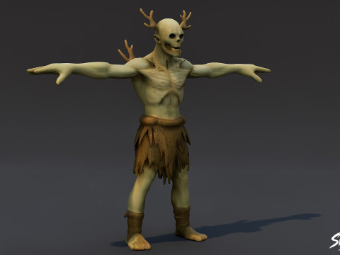 Pose en T del necrófago del bosque Modelo 3D