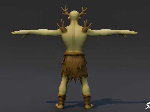 Pose en T del necrófago del bosque Modelo 3D