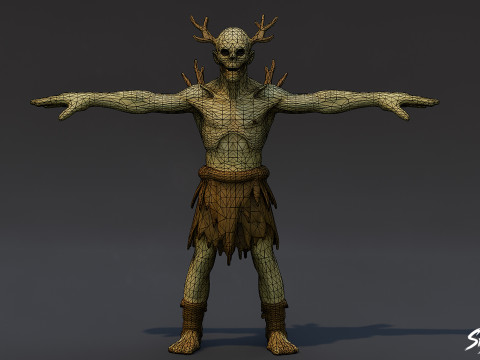 Pose en T del necrófago del bosque Modelo 3D