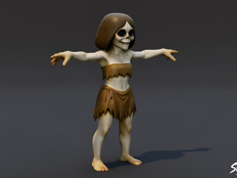 Ghoul Girl T-Pose 3D Model